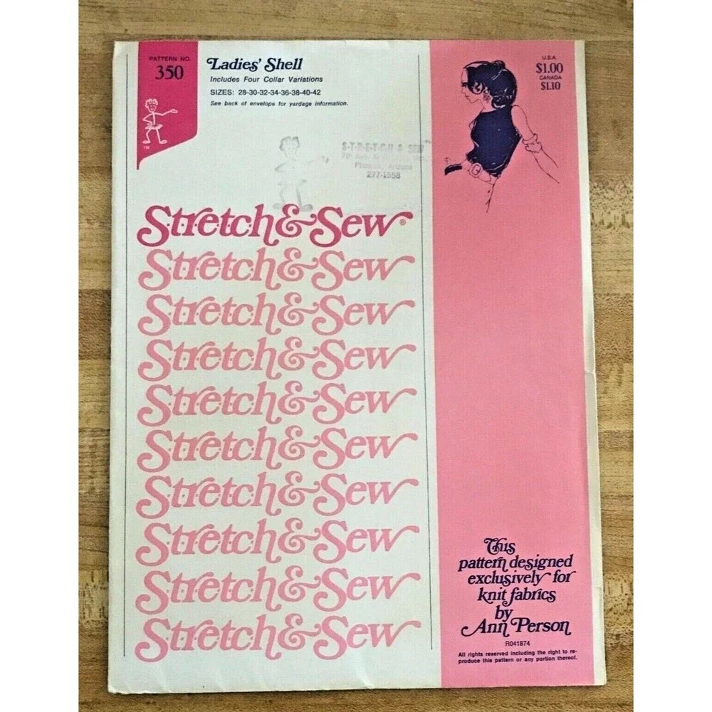 #0350 Stretch & Sew Vintage Ladies Shell top blouse UNCUT sewing patterns